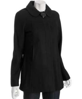 Betsey Johnson black wool blend bow back coat  BLUEFLY up to 70% off 
