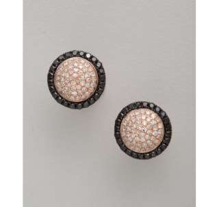 Julieri black and white diamond Dot stud earrings