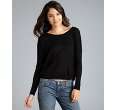 Cris navy cashmere blend exposed seam cropped sweater   up to 
