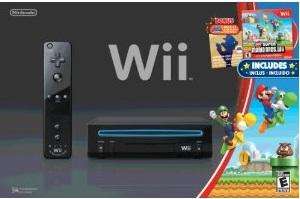 NINTENDO BLACK Wii SUPER MARIO CONSOLE SYSTEM 2 PLAYERS 91 GAMES 