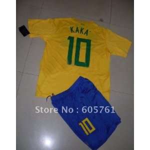 2011/2012 embroidery logo brazil home #10 kaka soccer jersey football 