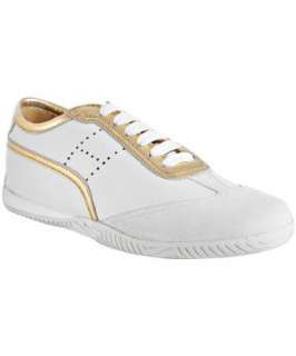Hermes white leather gold trim Karate sneakers   