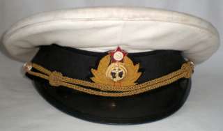 Russian Soviet Officer Navy Uniform Hat Cap White USSR  