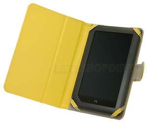   & NOBLE NOOK COLOR YELLOW 3 WAY LEATHER STAND COVER CASE SLEEVE BAG