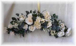 CREAM Silk Rose Hydrangea Swag Wedding Arch Flowers  