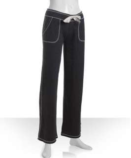 PJ Salvage charcoal cotton jersey contrast stitch lounge pants