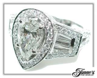 50 CT Crown PEAR SHAPE Diamond Engagement RING 18KW  