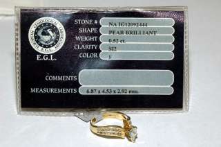Diamond Engagement Ring EGL Certified Pear shape  