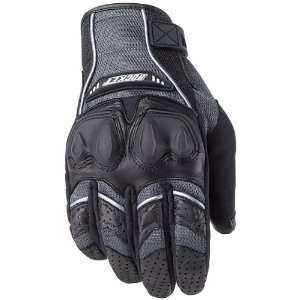   Mens Leather Road Race Motorcycle Gloves   Gray/Black/Silver / X
