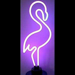 New Neon Lighted Pink Flamingo Sculpture Sign  