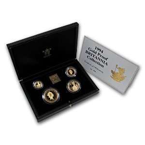  1994 4 Coin Proof Gold Britannia Set (w/Box & CoA) Sports 
