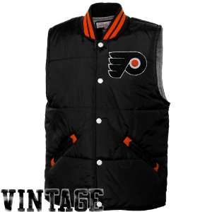 Mitchell & Ness Philadelphia Flyers Black Tailgate Snap Vest Jacket 