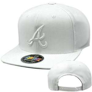  White Cap Hat Flat Bill Snapback Atlanta Braves