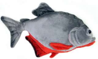 12 Red Bellied Piranha Fish Plush Stuffed Animal Toy  