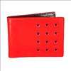 New J Fold NY V Twelve Bifold Mens leather Wallet Color Red / Black 