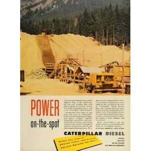 1948 Ad Caterpillar Diesel Engine Road Construction   Original Print 