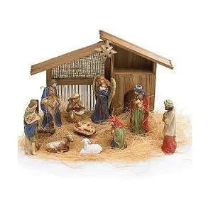  Manger Scene with 10 Porcelain Hand Painted Figurines 