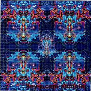 BLUE FACESx4   BLOTTER ART perforated psychedelic  