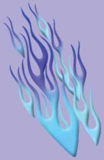 pinewood car decals blue flames on green purple