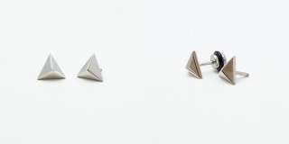 Unisex Stainless Steel Pyramid Rhombus Shape Cube Cut Fashion Stud 