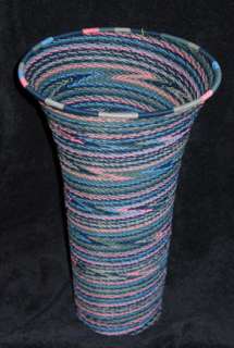 Large African Zulu Telephone Wire Basket/Vase   Pixie  