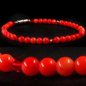  Red Coral Bracelet (with Swarovski Beads) 