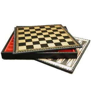  Worldwise Imports Pressed Leather Chess Board and Chest 