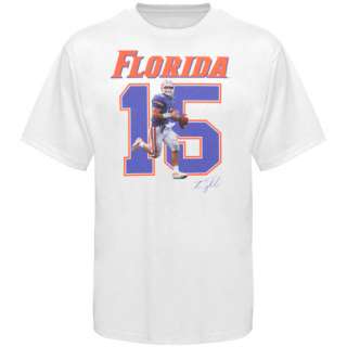 Tim Tebow Florida Gators #15 Player T shirt   White  