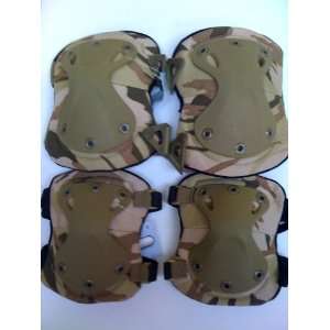  Flexible Desert Camo Colored Paintball Knee and Elbow Pads 