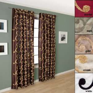   120 Long Camillo Faux Silk Embroidered Curtain Panel