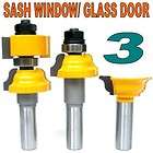 3pc 1 2 sh window sash glass door r s router bit set $ 39 50 