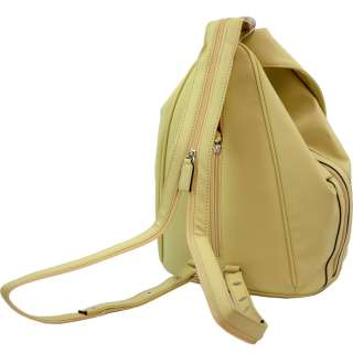 Soft Leather Like Fashion Functional Backpack Bag Tan  