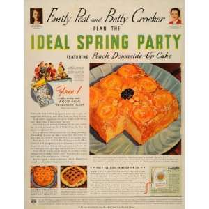 com 1937 Ad Gold Medal Flour Peach Upside Down Cake Dessert Pineapple 