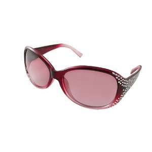 Como Women Plastic Frame Rhinestone Sunglasses Spring Temple Dark Pink