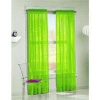 SHEER / SHEERS VOILE CURTAINS 84 LONG LIME GREEN  