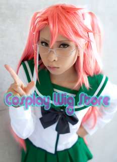   of the Dead Saya Takagi Cosplay Short Pink Hair Wig + Ponytails  