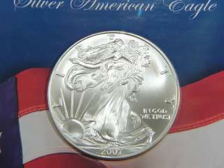 2007 American Silver Eagle Coin with Gift Case & Box ► .999 Fine 