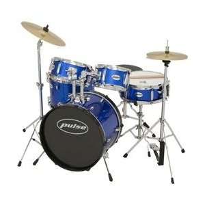  Pulse 5 piece Junior Drum Set Metallic Blue: Musical 