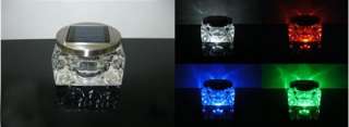 Outdoor Solar Color Changing LED Table Garden Night Path Light Crystal 