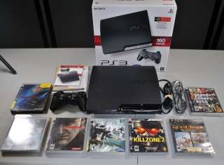 Sony PlayStation 3 Slim System 160 GB Charcoal Black Console MANY 