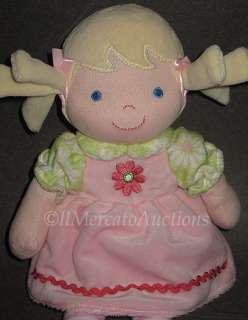   Baby Girl Doll Dolly PINK Dress Blonde Blue Eyes Soft Toy Lovey  