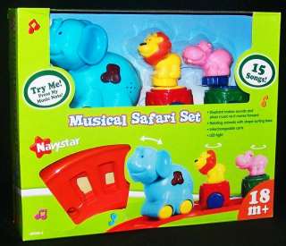 New Baby Toddler Wild Animal Musical Train Set Toy Battery Operated 15 