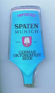 Spaten Munich German Oktoberfest Beer used acrylic vintage Tap Handle 
