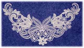 These lovely white floral venise appliques are rayon machine 