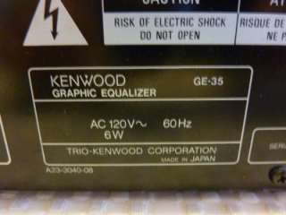   Kenwood GE 35 Graphic Equalizer 7 Band 2 Channel Stereo Component