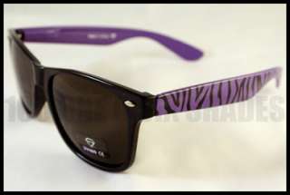   Old School Nerd Retro Style Sunglasses ZEBRA PURPLE Frame New  
