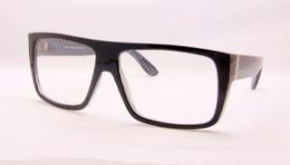 Flat Top Black Red Designer Geek Clear Lens Glasses 80s  