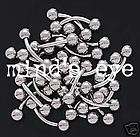 25 lot CURVE BENT BARBELL EYEBROW Body Jewelry 16gauge