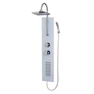 Safety Tempered Glass Rainfall Shower Panel Rain Massage System Faucet 