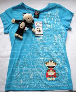 NWT Girls 18 XL Bobby Jack Blue Graffiti T Shirt & Toy  
